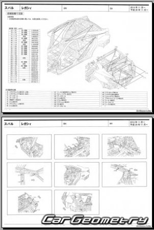 Subaru Legacy B4  Legacy Touring Wagon 2015-2019 (RH Japanese market) Body dimensions