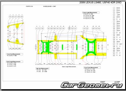 Lexus LS460  LS460L 20062009 (RH Japanese market) Body dimensions