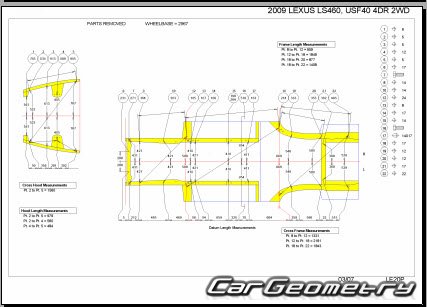 Lexus LS460  LS460L 20062009 (RH Japanese market) Body dimensions