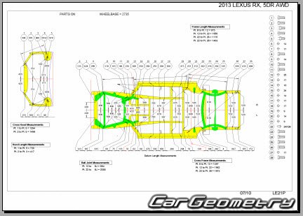 Lexus RX270 RX350 20092015 (RH Japanese market) Body dimensions