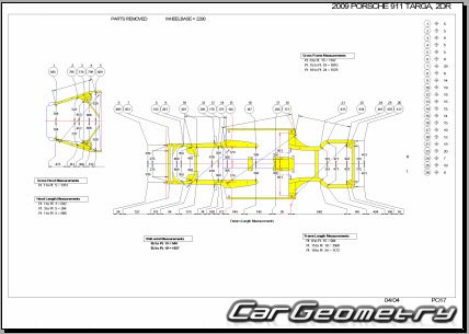 Porsche 911 Targa (997) 20052012 Body dimensions