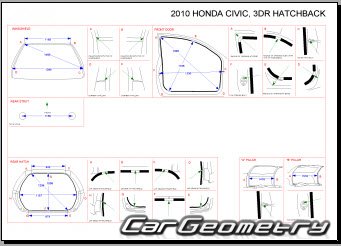 Honda Civic (FN1 FN3) 3D 2006-2012 Body Repair Manual