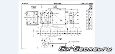 Daihatsu Applause 1990-2000 Body dimensions