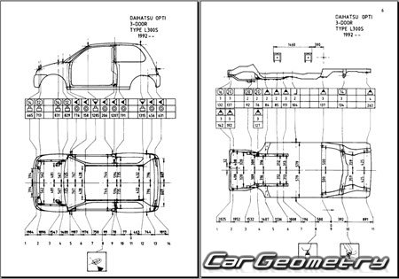 Daihatsu Opti (L300S L310S) 1992-1998 (RH Japanese market) Body dimensions