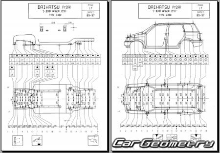 Daihatsu Pyzar (G303G G313G) 1996-2002 (RH Japanese market) Body dimensions