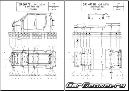 Daihatsu Move (L600 L602 L610) 1995-1998 (RH Japanese market) Body dimensions