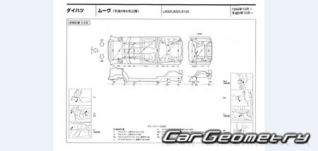 Daihatsu Move (L600 L602 L610) 1995-1998 (RH Japanese market) Body dimensions