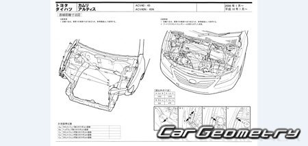 Daihatsu Altis (ACV40N ACV45N) 2006-2009 (RH Japanese market) Body dimensions