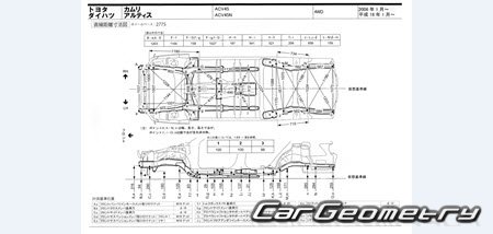 Daihatsu Altis (ACV40N ACV45N) 2006-2009 (RH Japanese market) Body dimensions