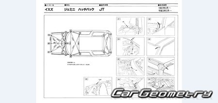 Isuzu Gemini (JT) 1990-1993 (RH Japanese market) Body dimensions