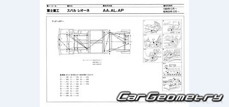 Subaru Leone 1985-1993 (RH Japanese market) Body dimensions