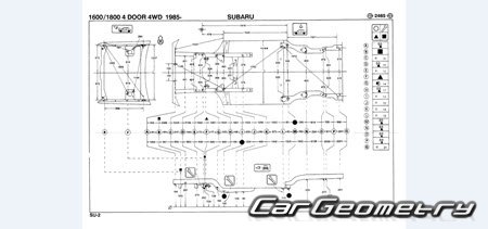 Subaru Leone 1985-1993 (RH Japanese market) Body dimensions