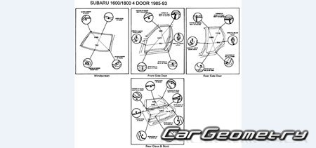 Subaru Leone 1985-1993 (RH Japanese market) Body dimensions