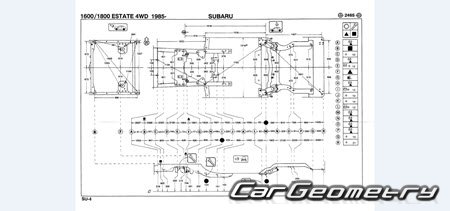 Subaru Leone 1985-1993 (RH Japanese market) Body dimensions