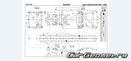 Subaru Leone 1985-1993 (RH Japanese market) Body dimensions