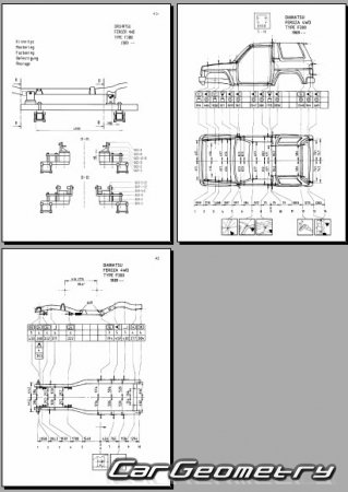 Daihatsu Rocky & Feroza (F300S) 1990-1997 Body dimensions