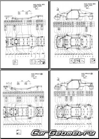 Isuzu Piazza & Impulse (JT) 1990-1994 Body dimensions