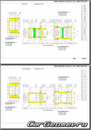 Subaru Legacy (BC BF) 1990-1994 (RH Japanese market) Body dimensions