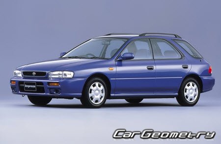 Subaru Impreza (GC GF) 1992-2000 (RH Japanese market) Body dimensions