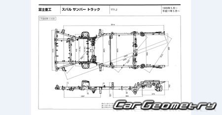 Subaru Sambar (TV TW TT) 2000-2012 (RH Japanese market) Body dimensions