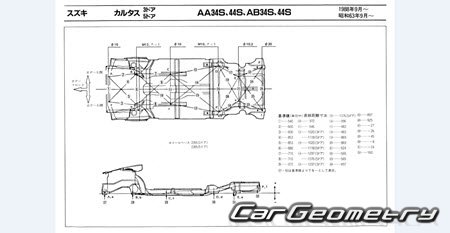 Suzuki Cultus (3DR 5DR 4DR Cabrio) 1988-1998 (RH Japanese market) Body dimensions