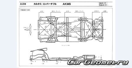 Suzuki Cultus (3DR 5DR 4DR Cabrio) 1988-1998 (RH Japanese market) Body dimensions