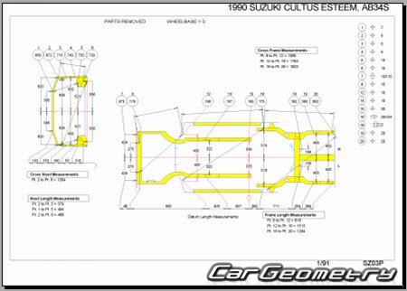 Suzuki Cultus (3DR 5DR 4DR Cabrio) 1988-1998 (RH Japanese market) Body dimensions