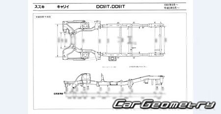 Suzuki Every & Carry 1991-1998 (RH Japanese market) Body dimensions