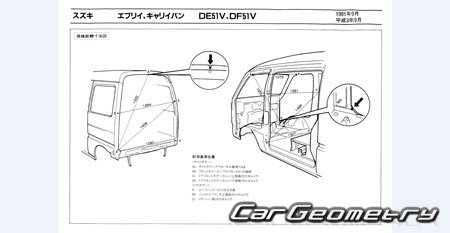 Suzuki Every & Carry 1991-1998 (RH Japanese market) Body dimensions