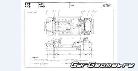 Suzuki Cara (PG) 19931995 (RH Japanese market) Body dimensions