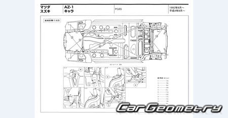 Mazda Autozam AZ-1 (PG6SA) 1992-1995 (RH Japanese market) Body dimensions