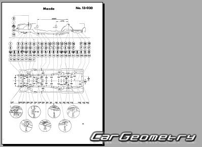 Mazda Luce (HC) 1986-1991 (RH Japanese market) Body dimensions