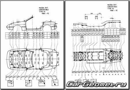 Mazda Savanna RX-7 (FC) 19851991 (RH Japanese market) Body dimensions