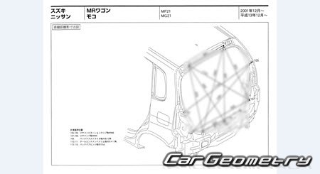 Nissan Moco (MG21S) 2002-2006 (RH Japanese market) Body dimensions