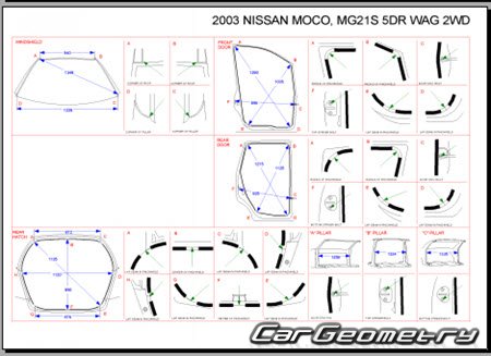 Nissan Moco (MG21S) 2002-2006 (RH Japanese market) Body dimensions