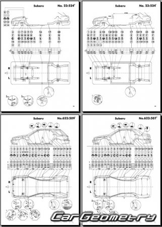 Subaru Impreza (GC GF) 1992-2000 (RH Japanese market) Body dimensions