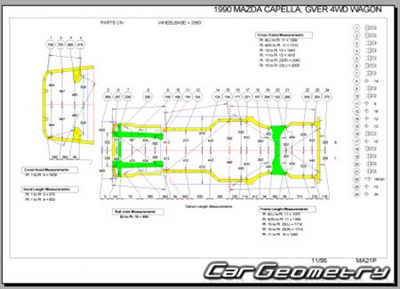 Mazda Capella (GD GV) 1987-1997 (RH Japanese market) Body dimensions