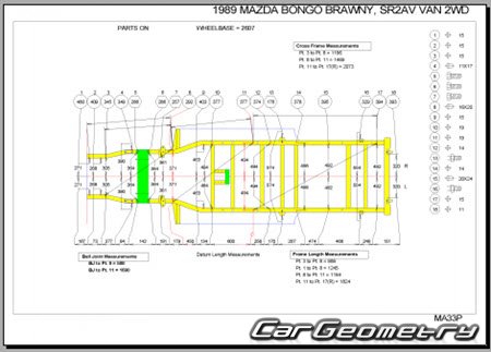 Mazda Bongo Brawny (SR) 1983-1994 (RH Japanese market) Body dimensions