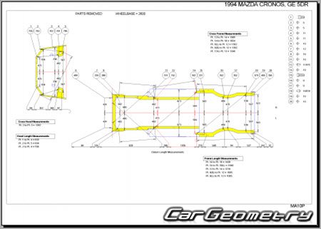 Mazda Cronos & Efini MS-6 (GE) 1991-1994 (RH Japanese market) Body dimensions