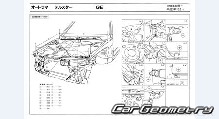 Mazda Cronos & Efini MS-6 (GE) 1991-1994 (RH Japanese market) Body dimensions