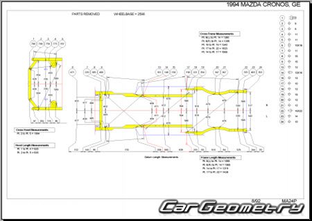 Mazda Cronos & Efini MS-6 (GE) 1991-1994 (RH Japanese market) Body dimensions