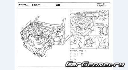 Mazda Autozam Revue (DB) 1990-1997 (RH Japanese market) Body dimensions