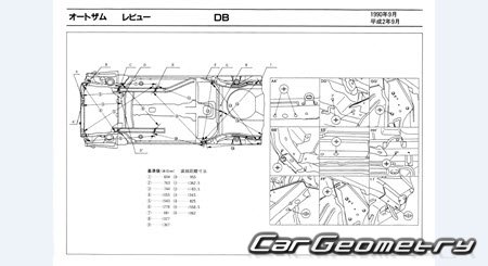 Mazda Autozam Revue (DB) 1990-1997 (RH Japanese market) Body dimensions