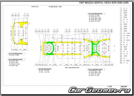 Mazda Sentia (HE) 19952000 (RH Japanese market) Body dimensions