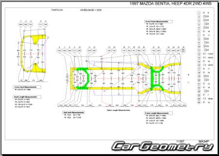 Mazda Sentia (HE) 19952000 (RH Japanese market) Body dimensions