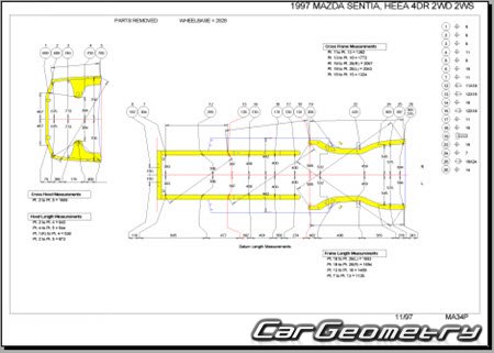 Mazda Sentia (HE) 19952000 (RH Japanese market) Body dimensions