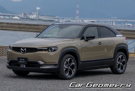 Кузовные размеры Mazda MX-30 EV (DR) 2022-2025, Размеры кузова Мазда MX30 EV