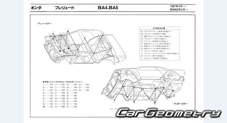   Honda Prelude (BA2 BA4 BA5) 19871992 Body Repair Manual