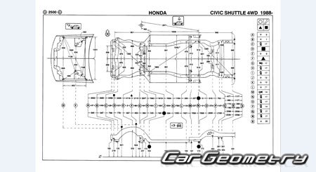 Honda Civic Shuttle (EF) 1987-1997 (RH Japanese market) Body dimensions