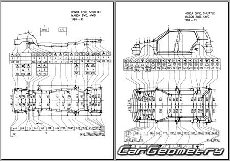 Honda Civic Shuttle (EF) 1987-1997 (RH Japanese market) Body dimensions